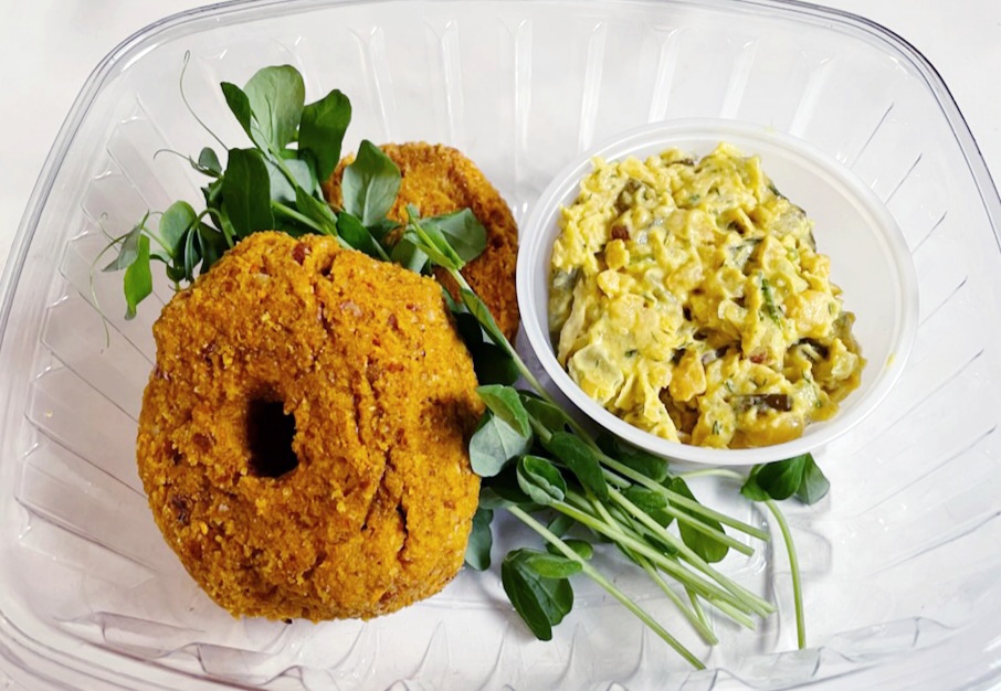 Open face chickpea "egg" salad